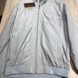 New Loro Piana Men Bomber Zippered Rain Jacket Stone color Size XL